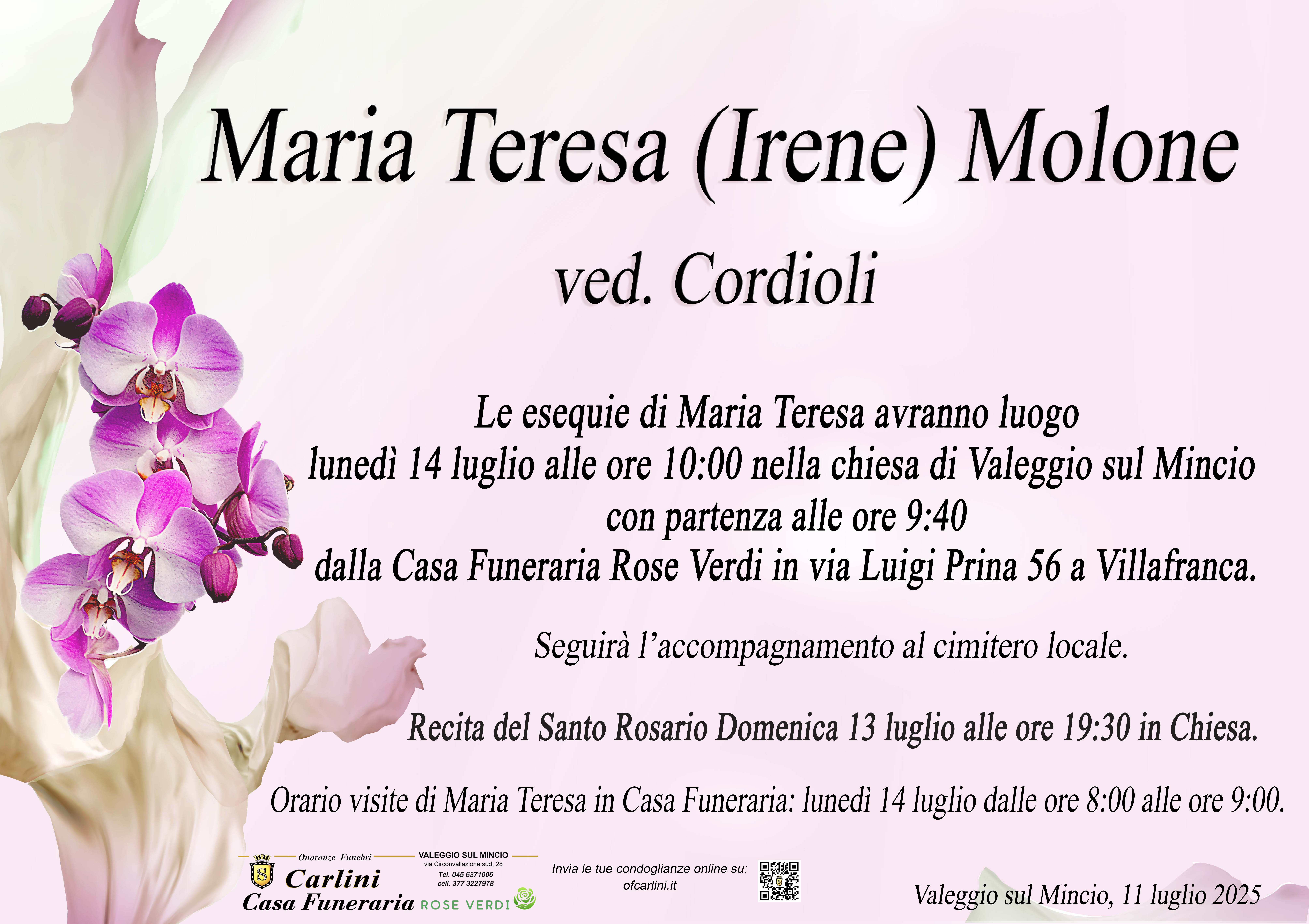 Scopri di più sull'articolo Maria Teresa (Irene) Molone